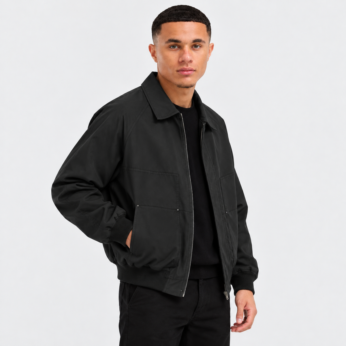 Adrian | Jacket With Point Collar and Ribbed Cuffs