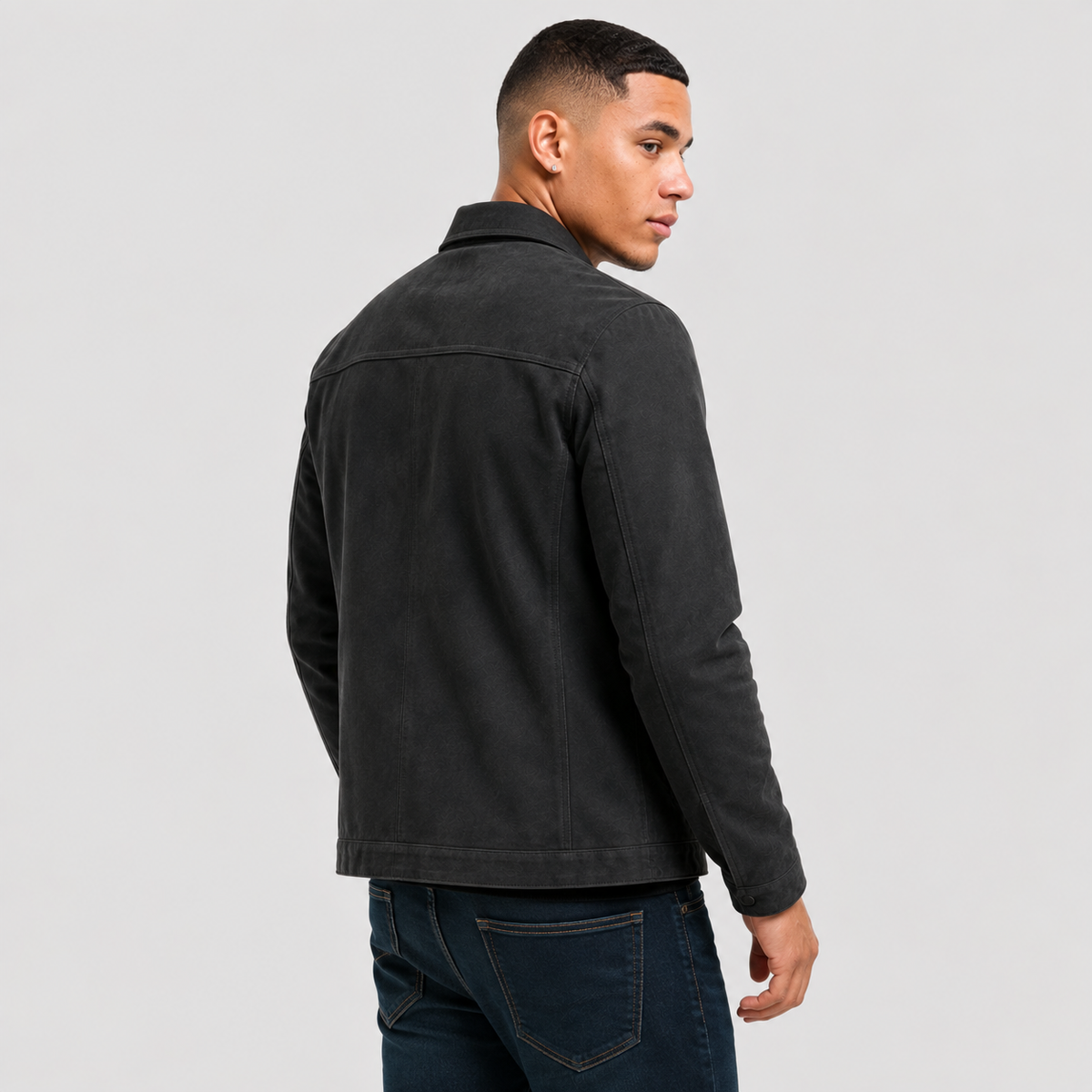 Arcadio | Jacket With Point Collar and Front Zipper
