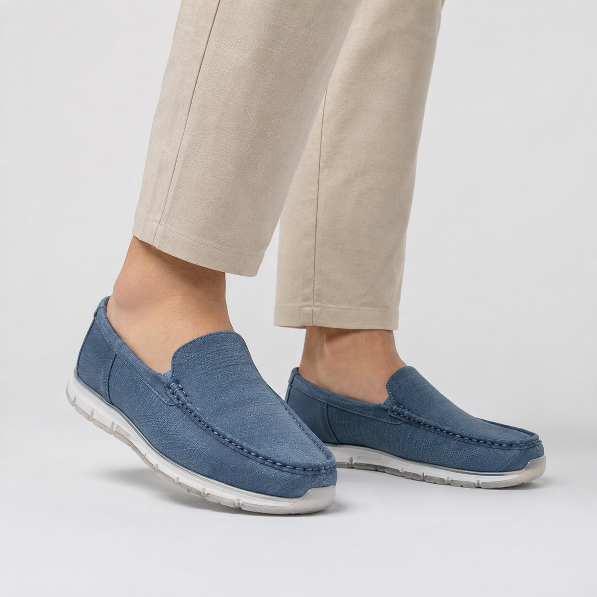 Santos | Loafers With Suede Appearance and Contrast Soles