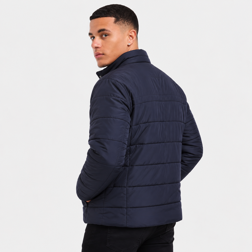 Duncan | Jacket With Horizontal Quilting and Stand Collar