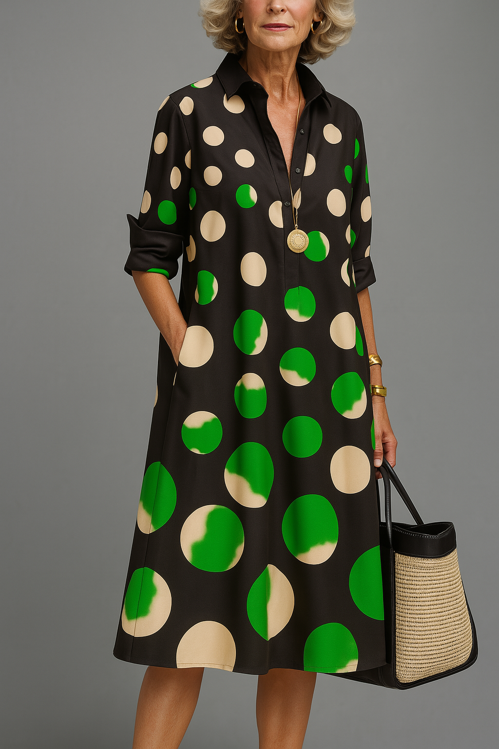 Wunmi | Polka Dot Midi Dress