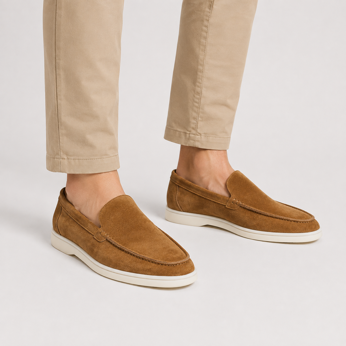 Santos | Loafers With Suede Appearance and Contrast Soles