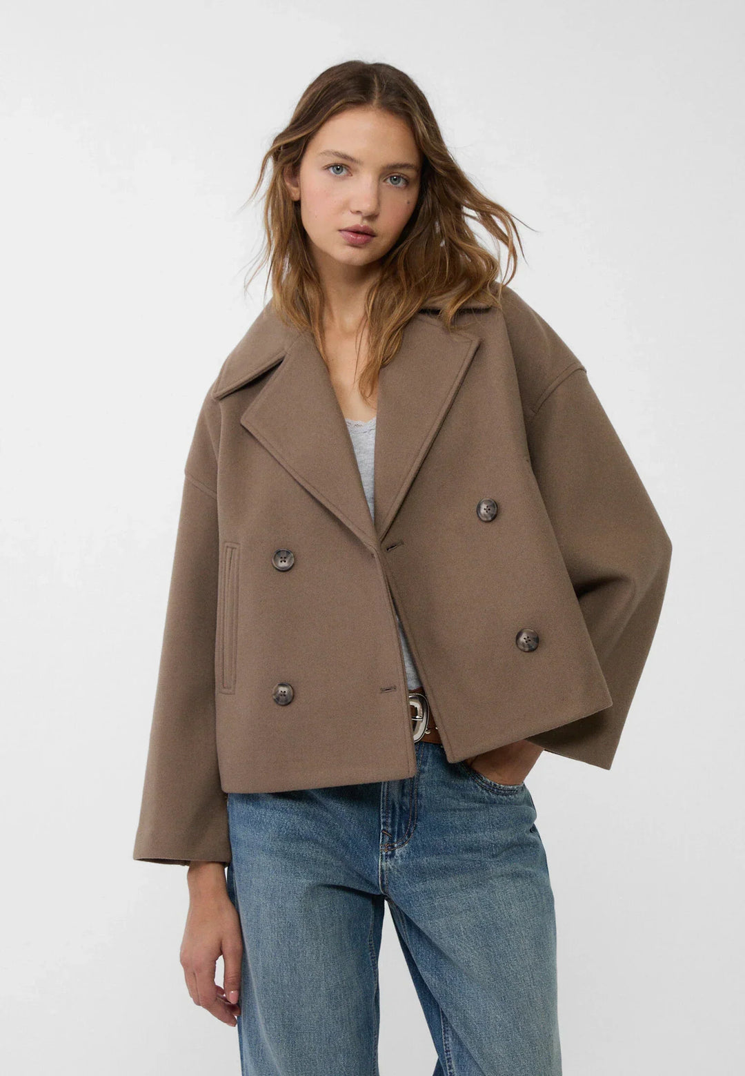 Lorraine | Jacket with Double-Breasted Buttons and Cropped Hem