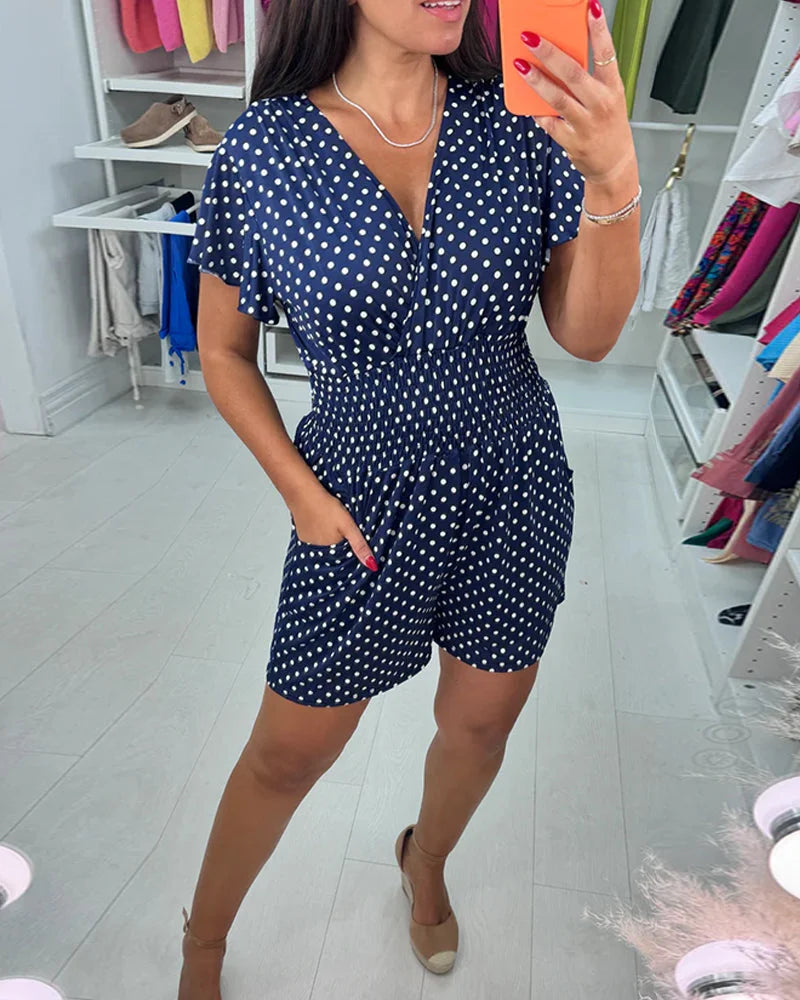 Peyton | Polka Dot Short Sleeve Romper