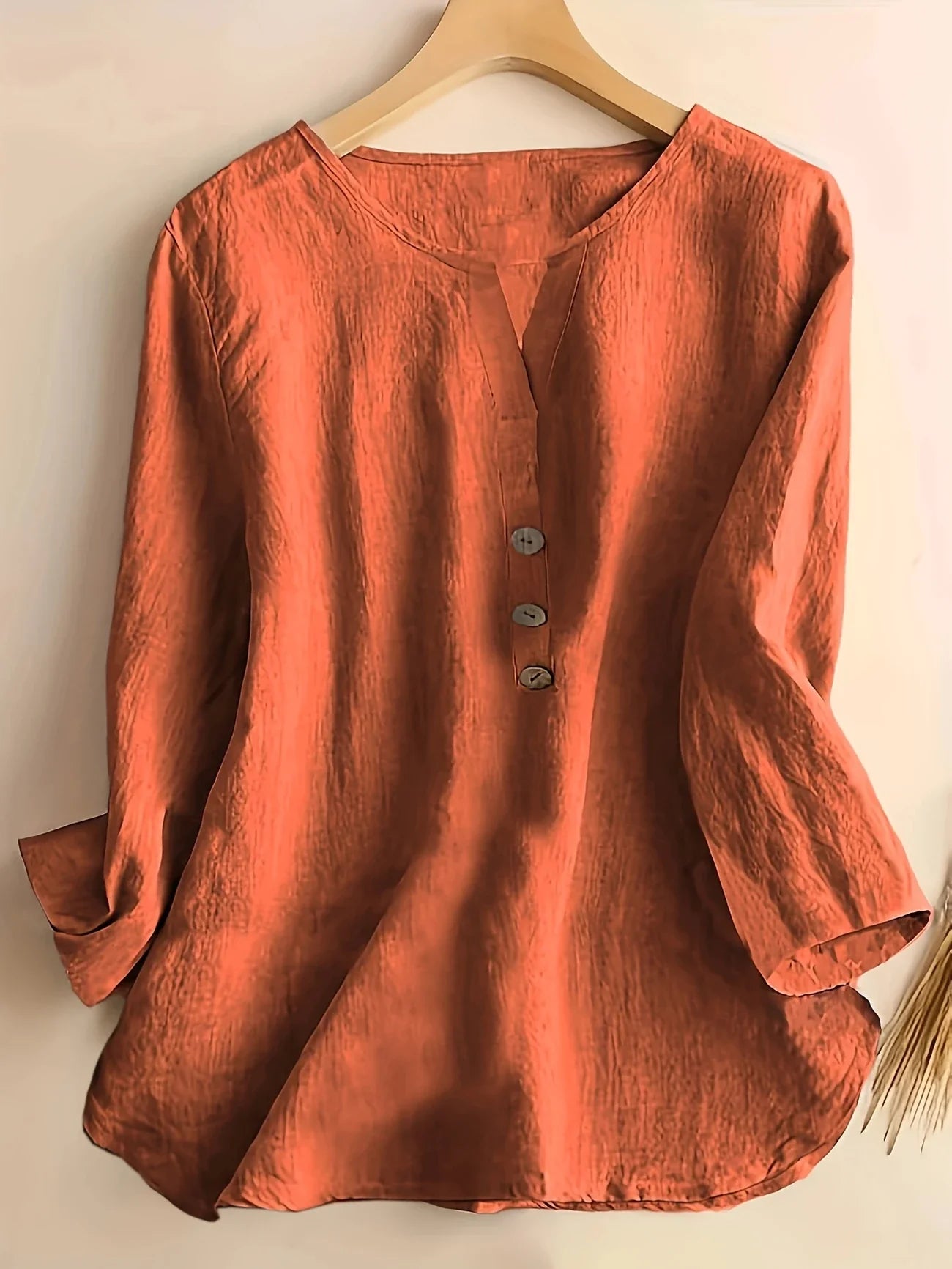 Mykaela | Blouse With Button V Neckline