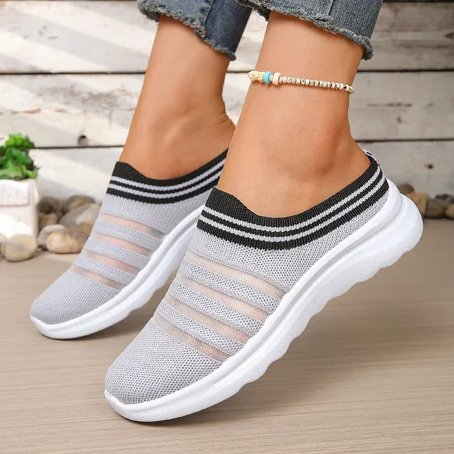 Aleyda | Sneakers Slip On Striped Knit Upper