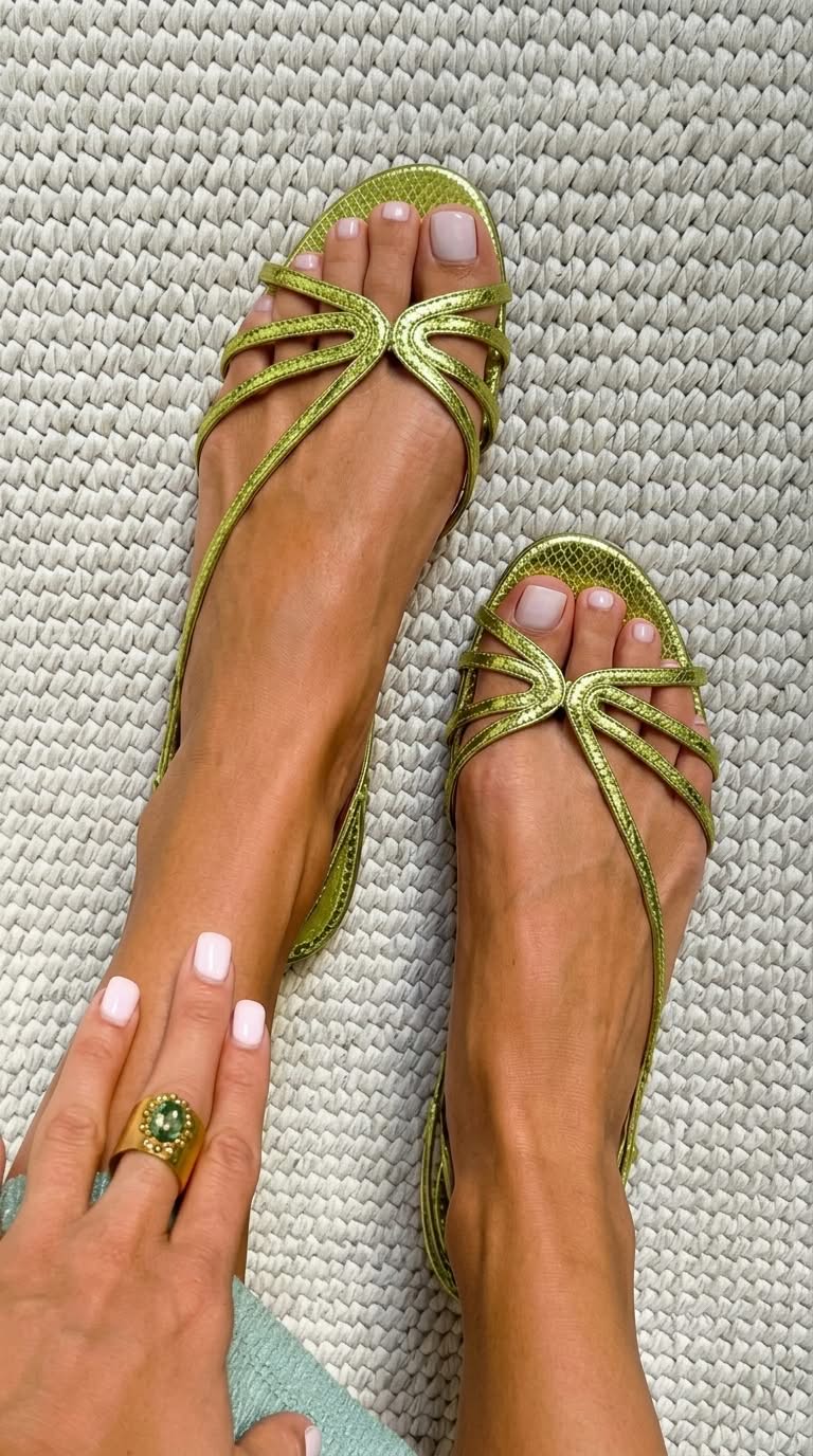 Schila | Strappy Metallic Open Toe Sandals