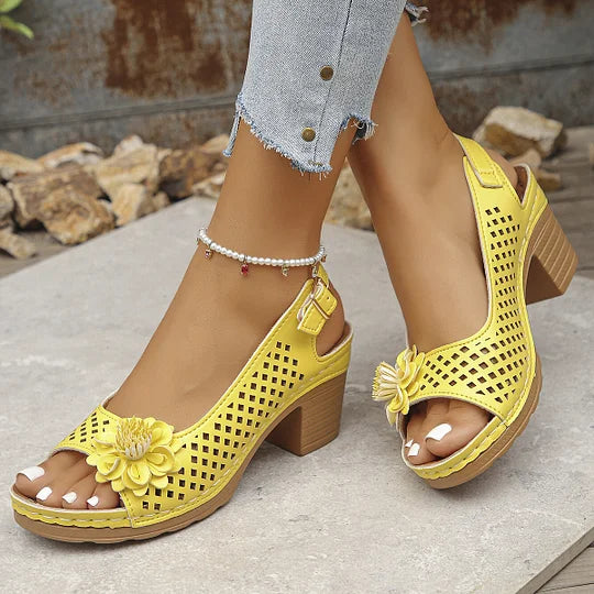 Imogen | Open Toe Slingback Block Heel Sandal