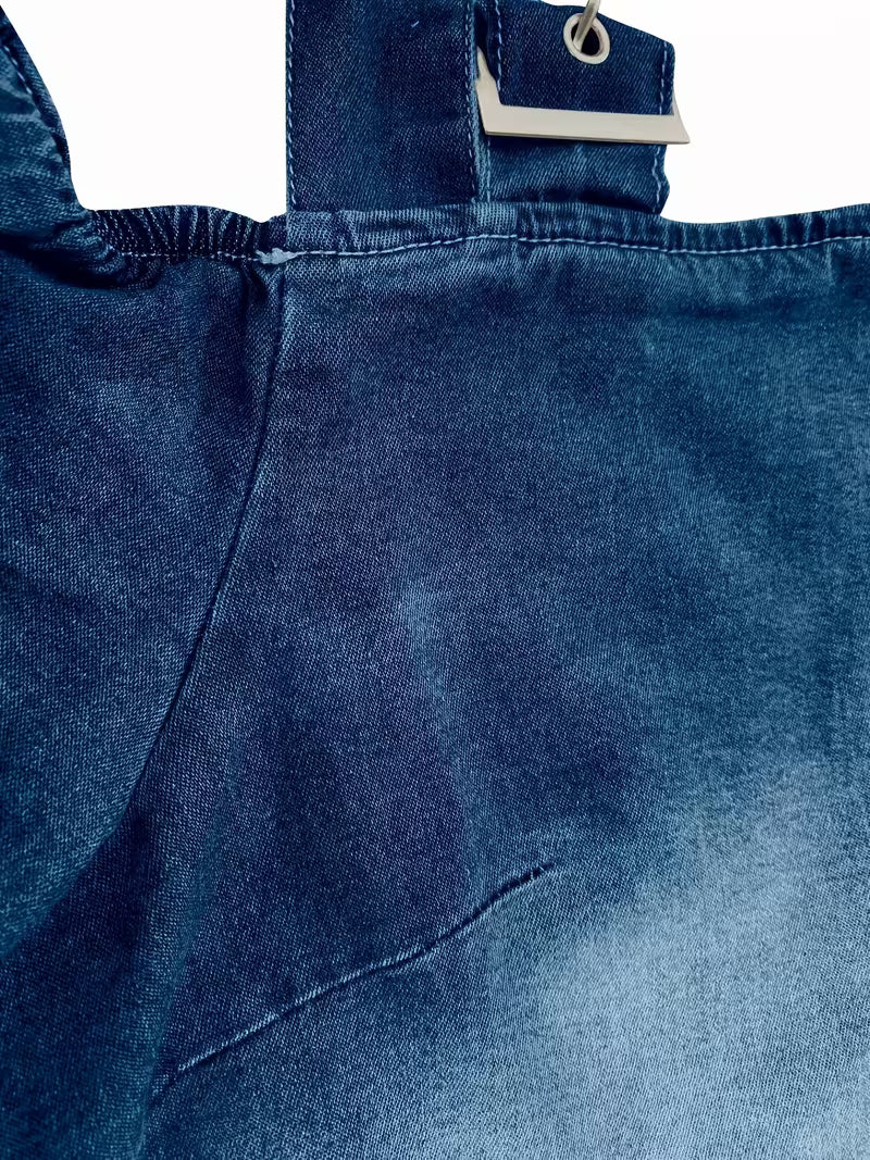 Kenya - Denim Off Shoulder Buckle Strap Top