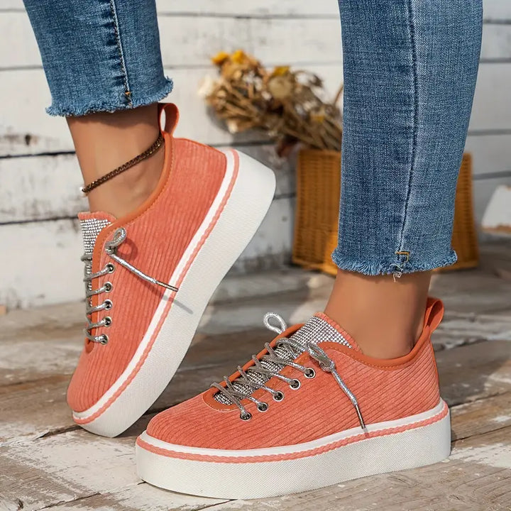 Isidora | Platform Lace-Up Knit Sneakers