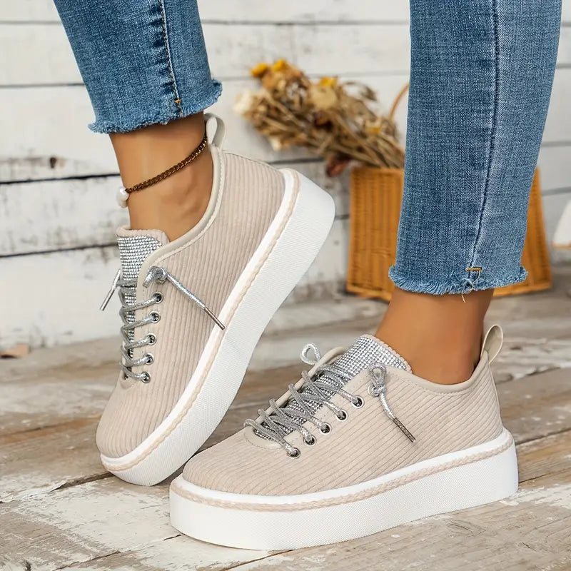 Isidora | Platform Lace-Up Knit Sneakers