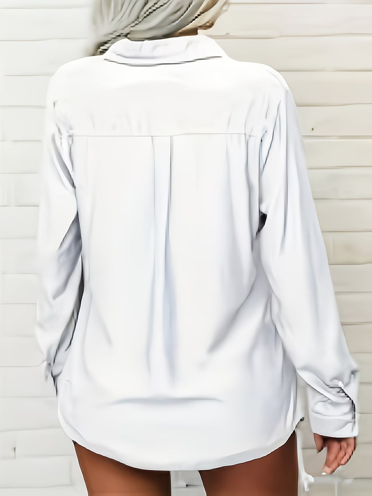 Tierna | Loose Button Front Collared Shirt