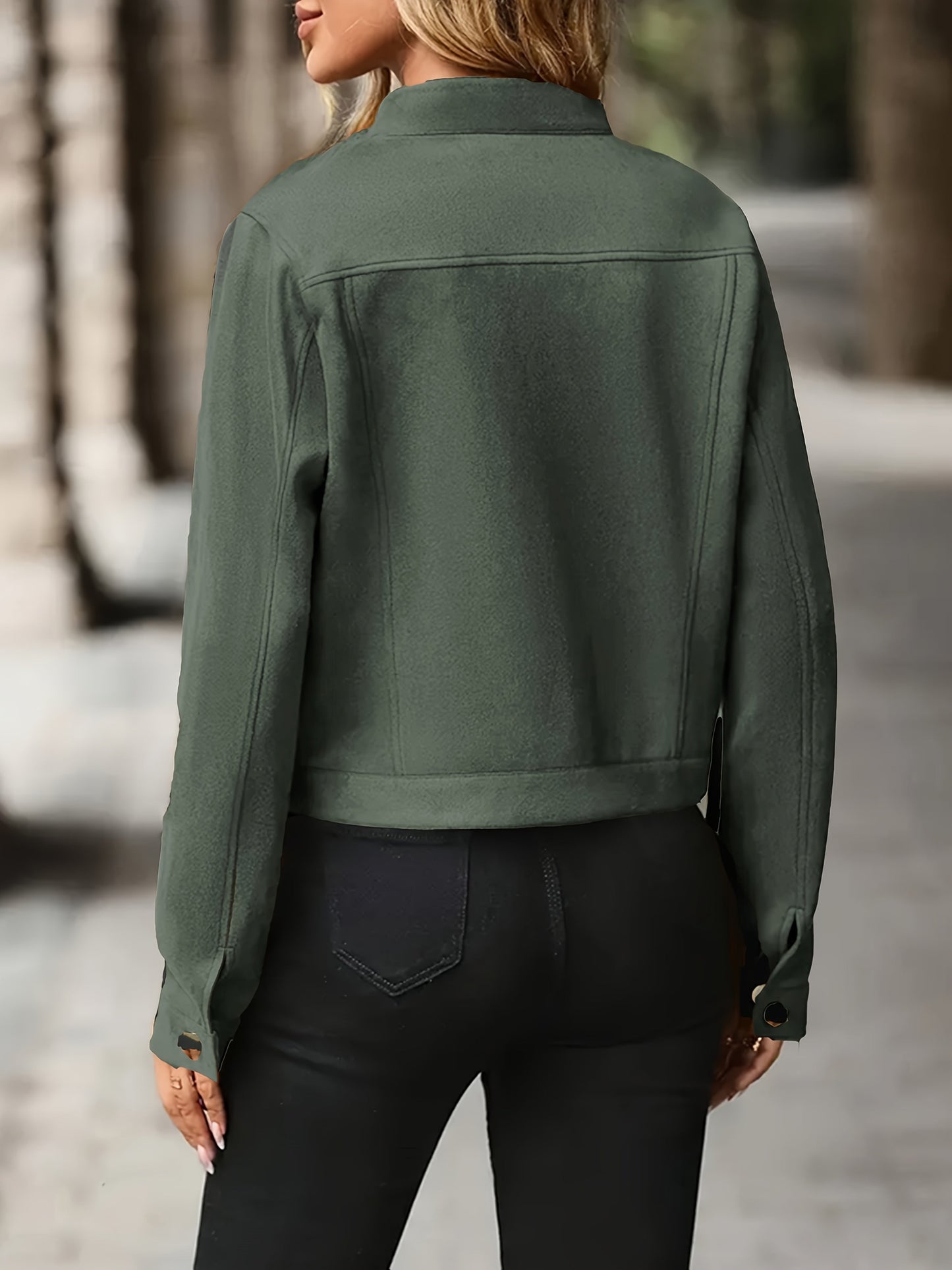 Slavica | Long Sleeve Button Front Jacket