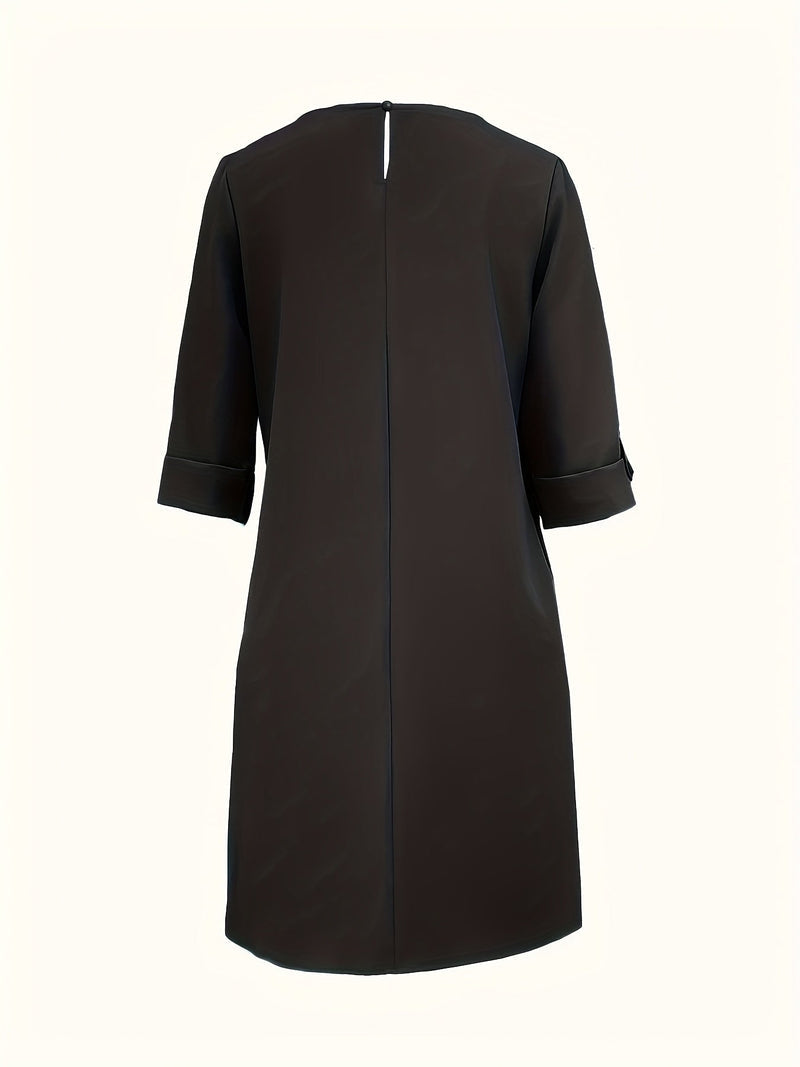 Kayana | Loose Three Quarter Sleeve Midi Dress