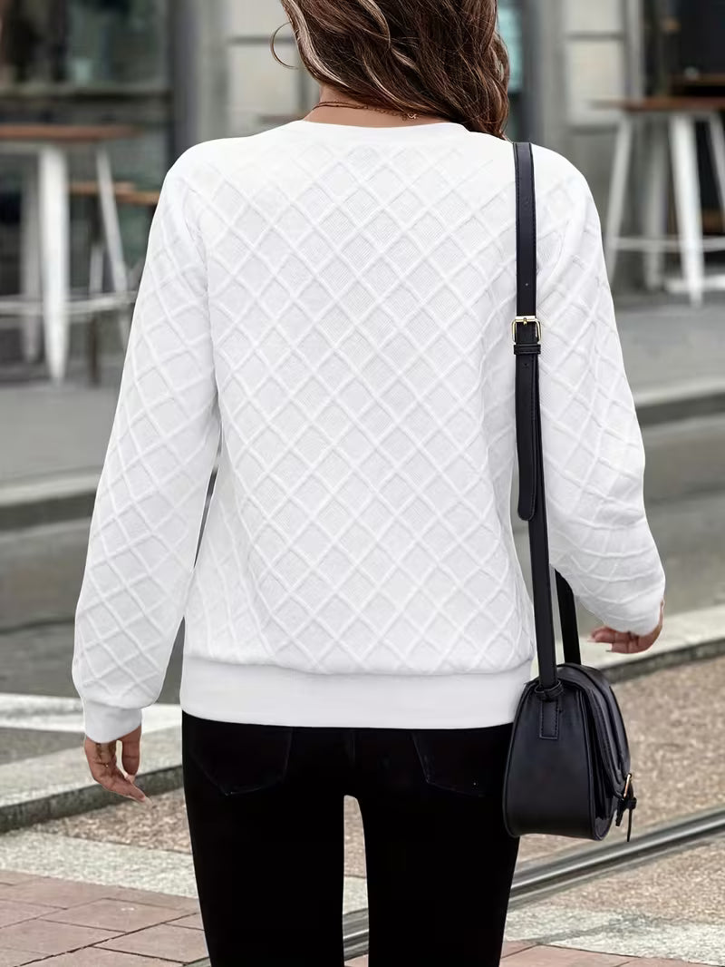 Juliet | Sweatshirt Long Sleeve Textured Zip Neck