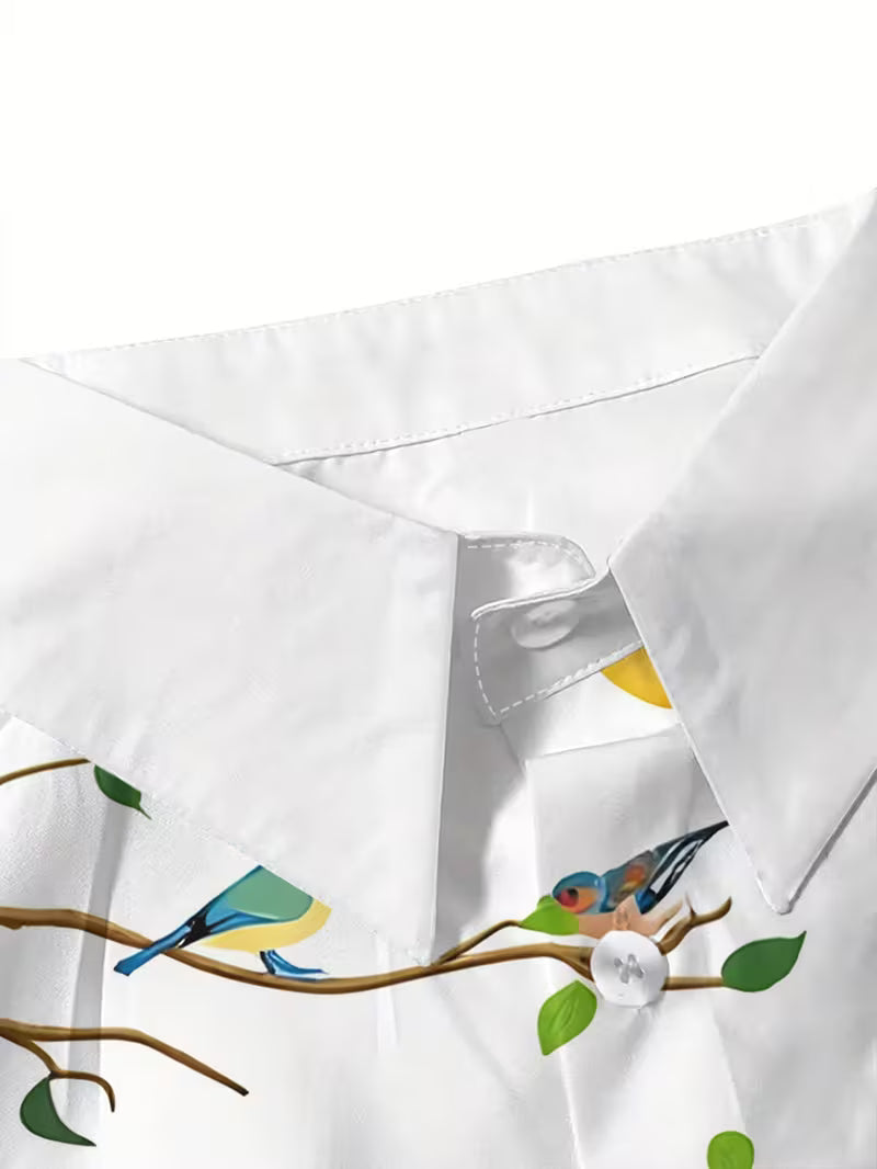Clarella | Long Sleeve Printed Bird Shirt