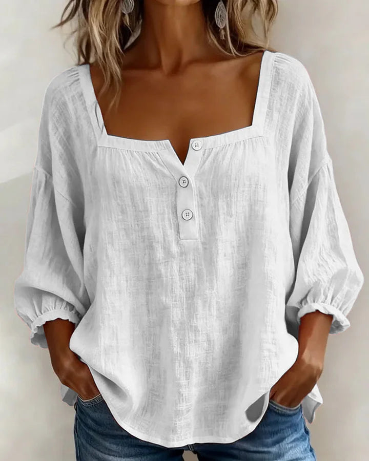 Leontien | Loose Square Neck Blouse