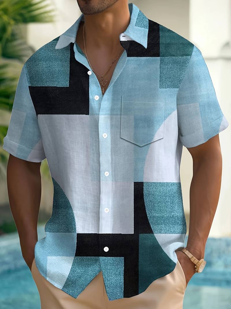 Boucher | Geometric Print Button Shirt