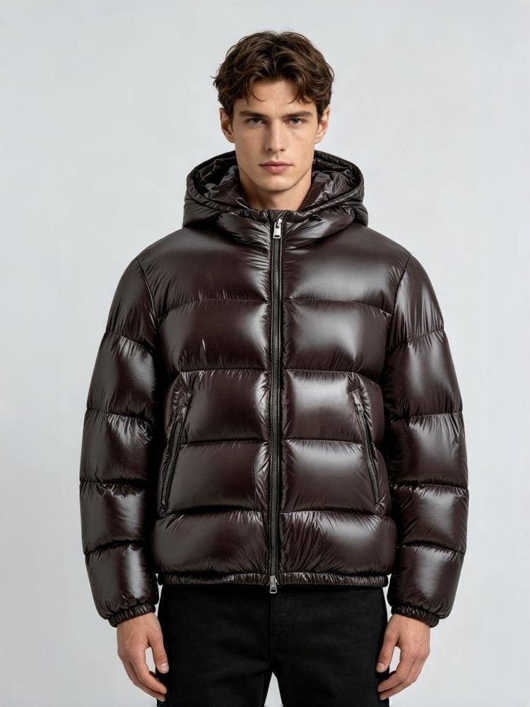 Whalen | Puffer Jacket With Hood and Glossy Finish