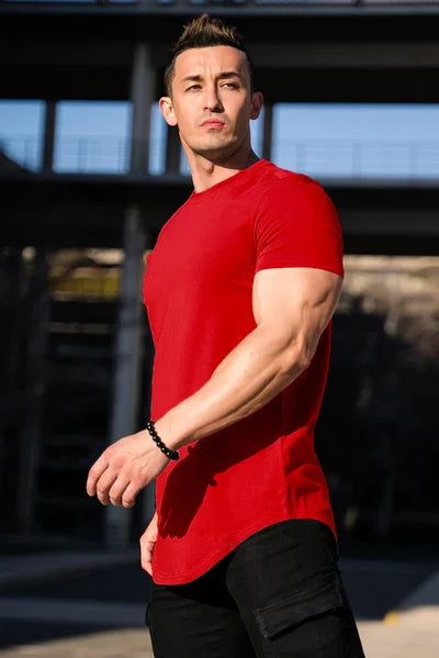 Maxwell - Curved Hem Crewneck T Shirt