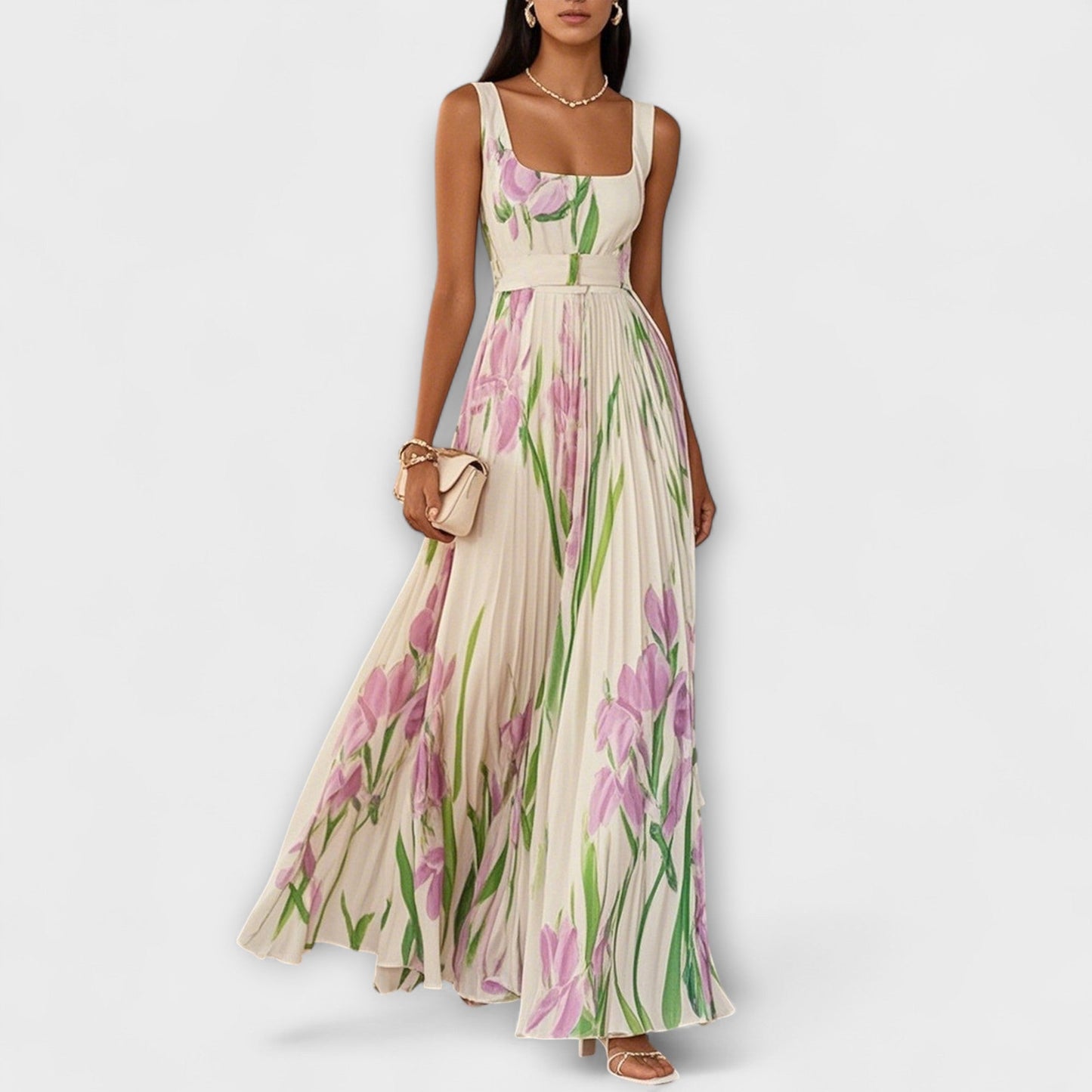 Tressa | Sleeveless Square Neck Floral Maxi Dress
