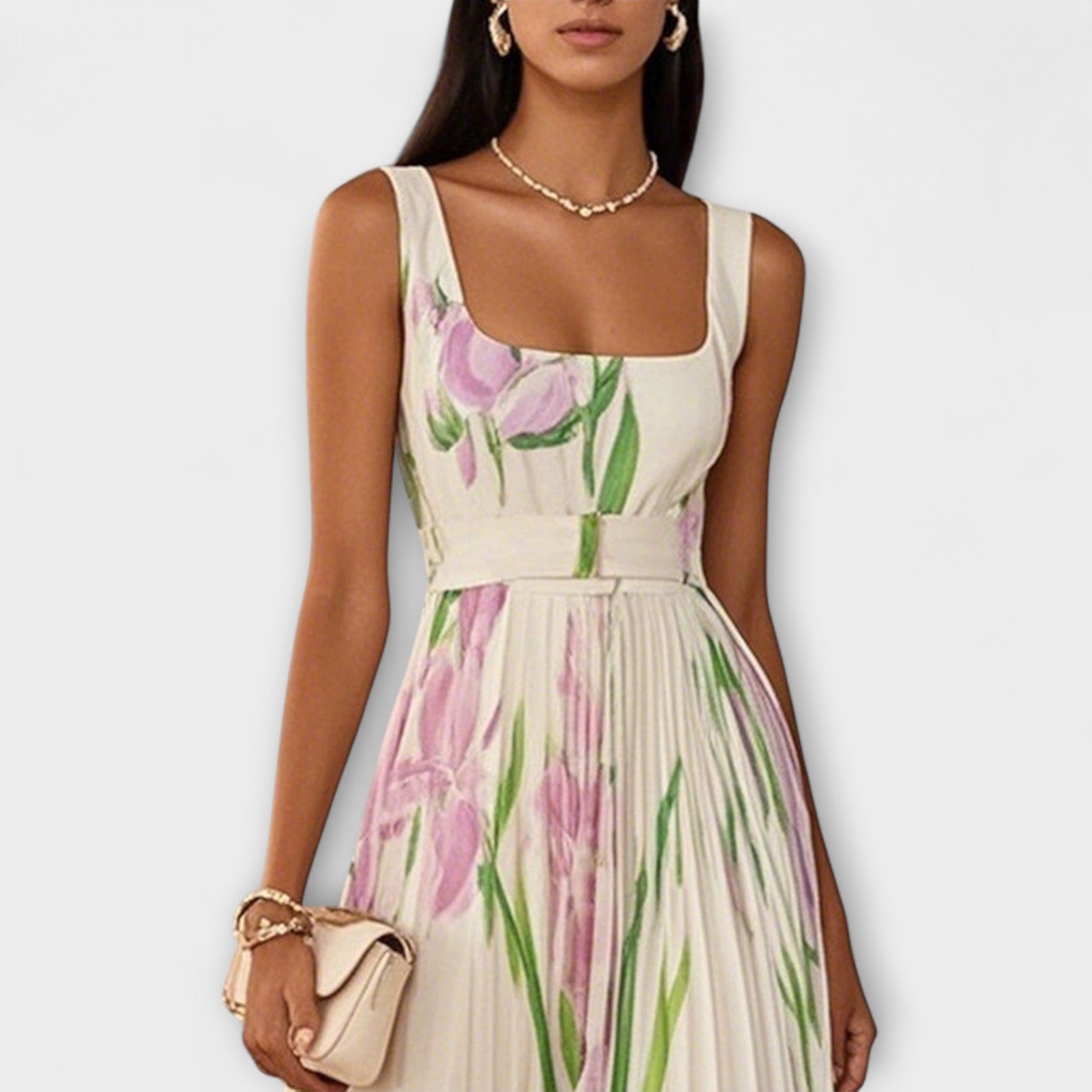 Tressa | Sleeveless Square Neck Floral Maxi Dress