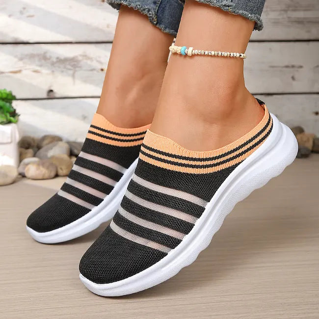 Aleyda | Sneakers Slip On Striped Knit Upper