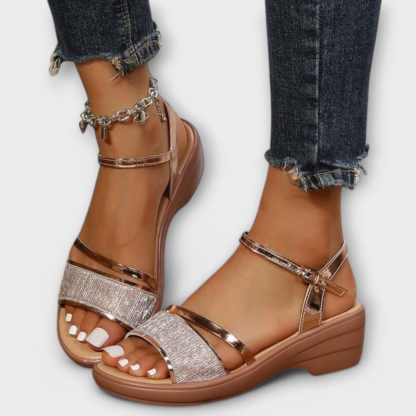 Finaya - Platform Wedge Ankle Strap Sandals