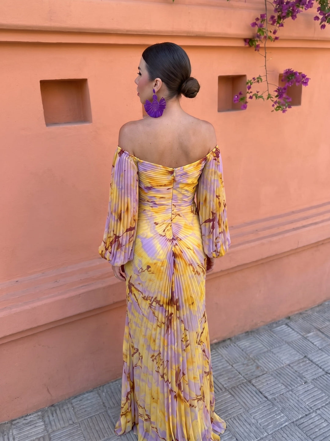 Calvillo | Maxi Dress with Ruched Printed Bodice