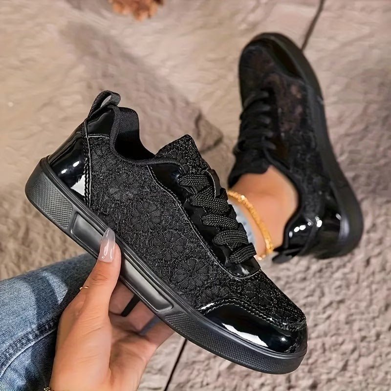 Alessa | Lace Panel Low Top Sneakers
