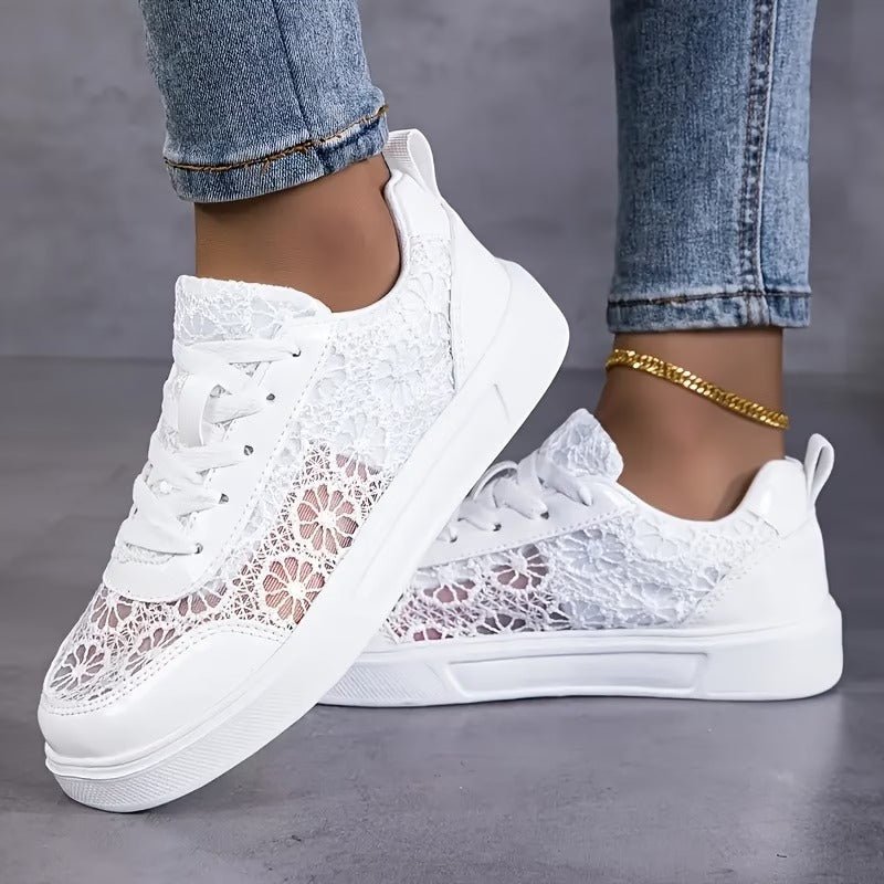 Alessa | Lace Panel Low Top Sneakers
