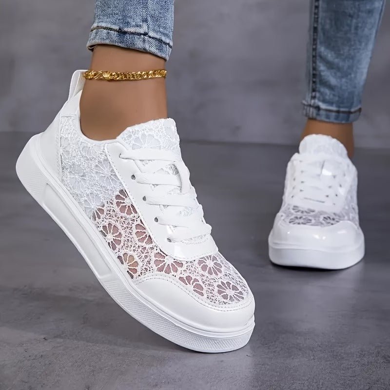 Alessa | Lace Panel Low Top Sneakers