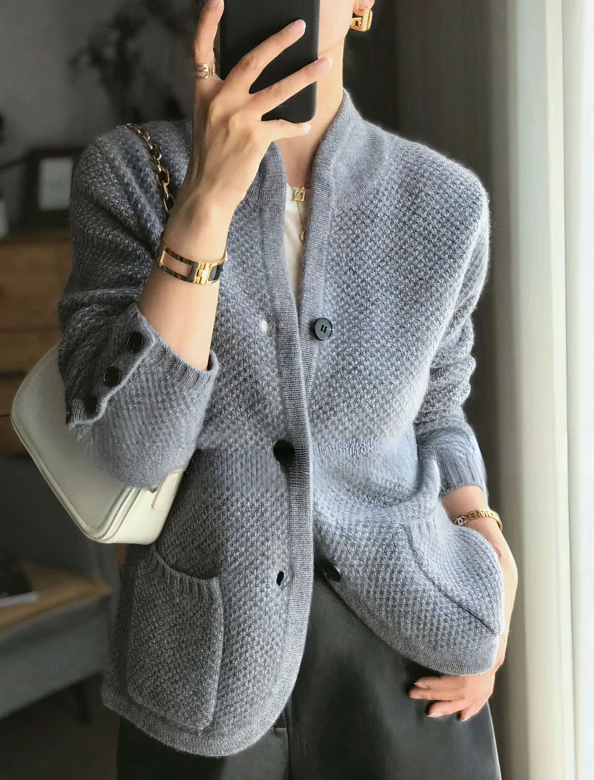 Robyn | Cardigan V-Neck Button Front Knit