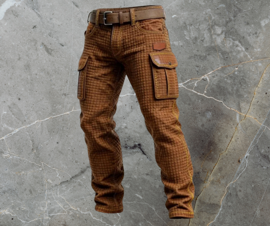 Crispin | Cargo Pants With Grid Texture and Pockets