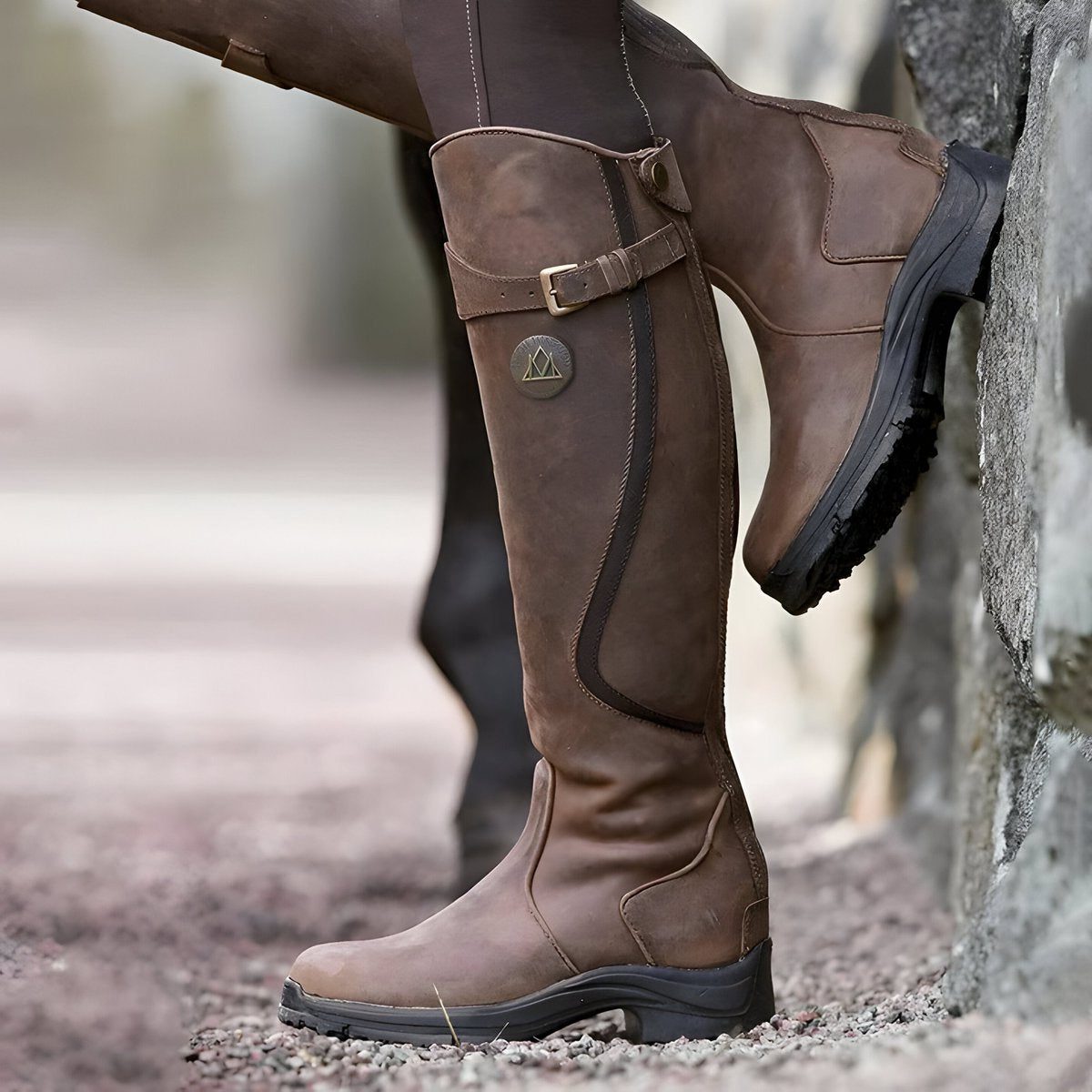 Maveelica | Knee-High Riding Boots with Adjustable Strap