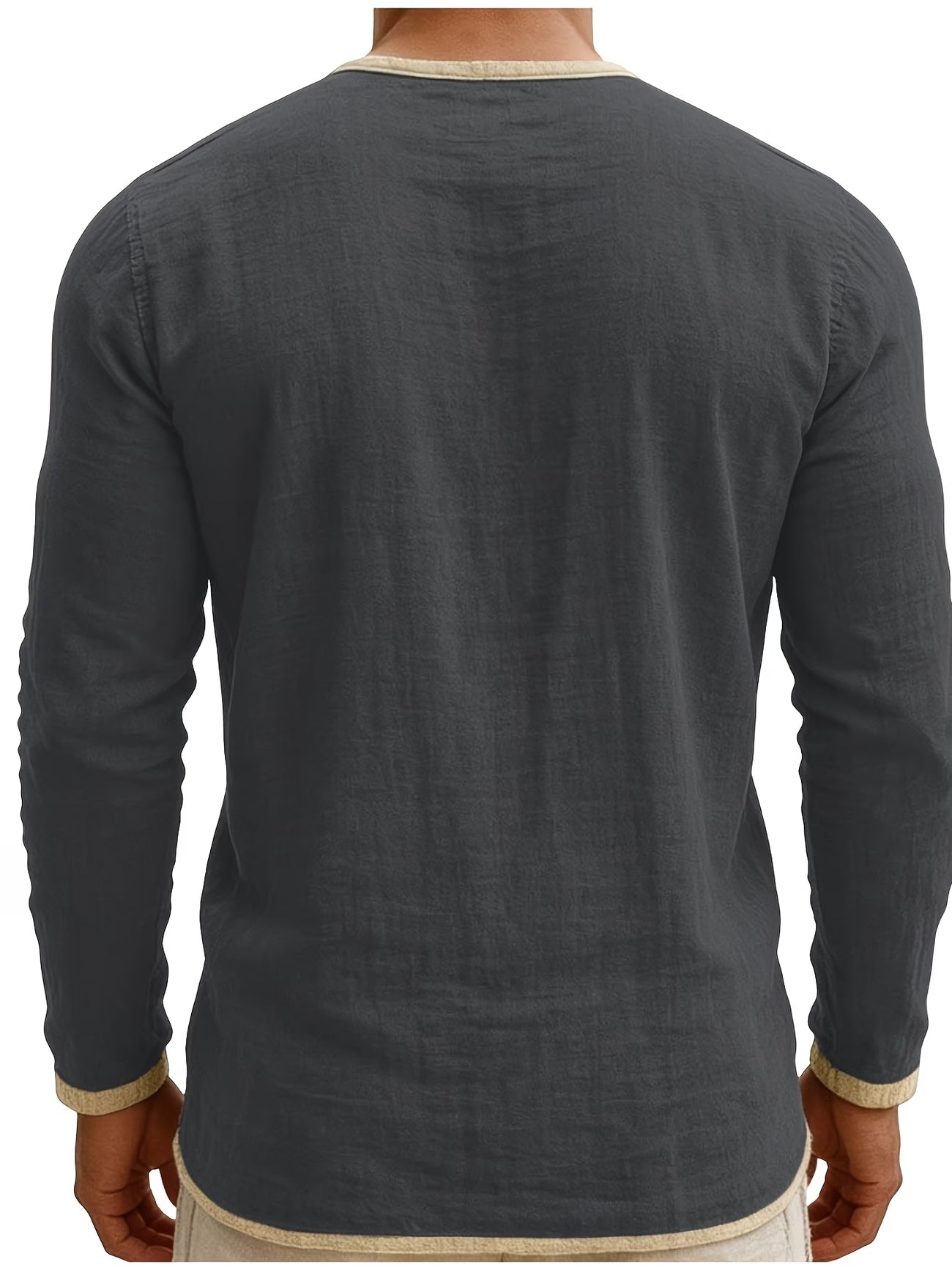 Lorcen | Long Sleeve Henley Shirt with Button Placket