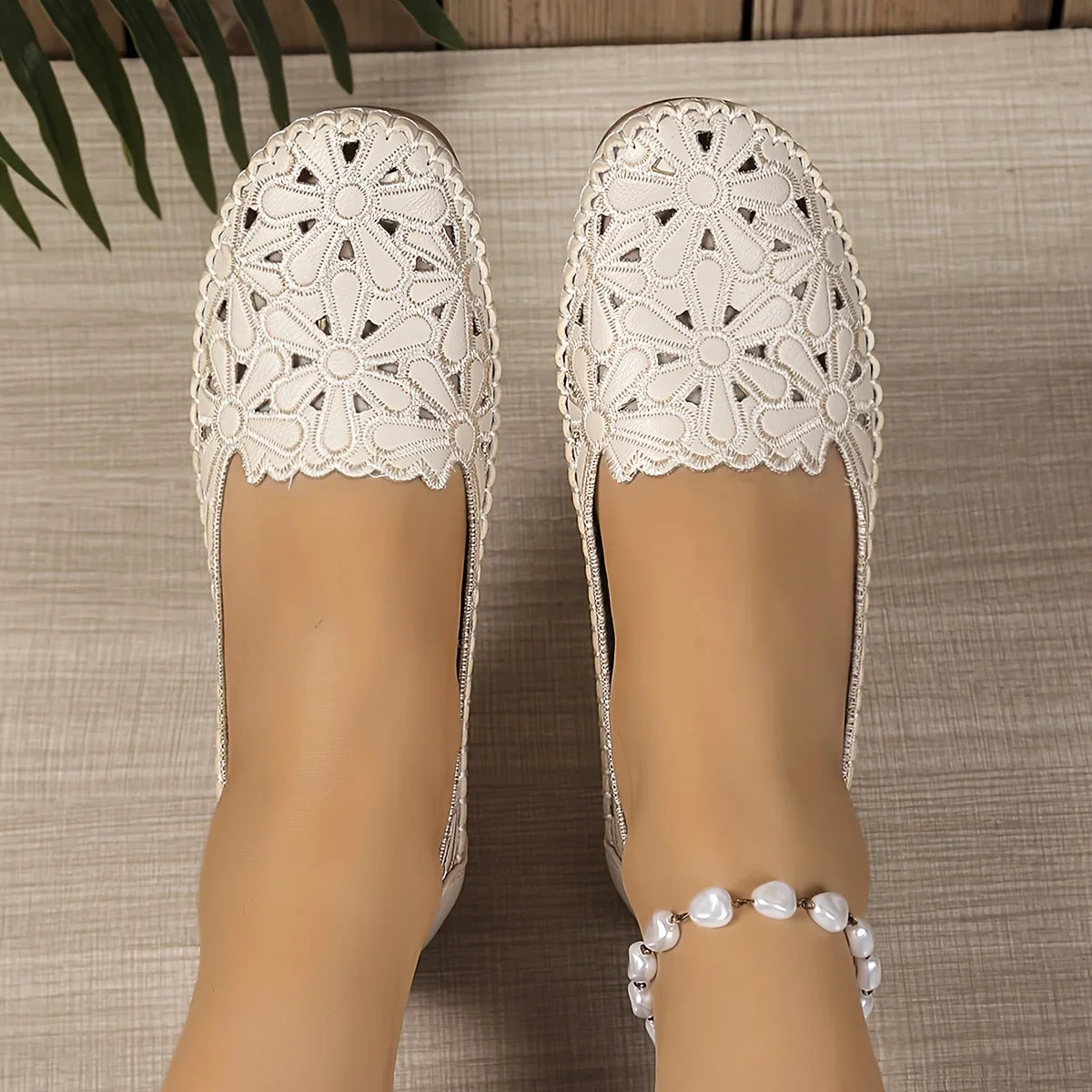 Inessa | Floral Cutout Loafer Flats