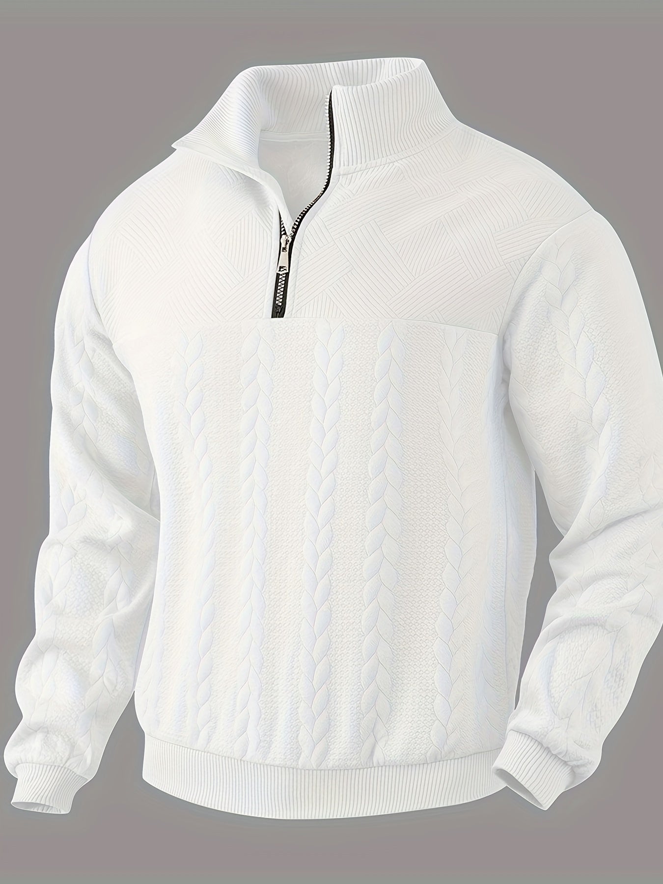 Caleb | Quarter Zip Textured Knit Sweater