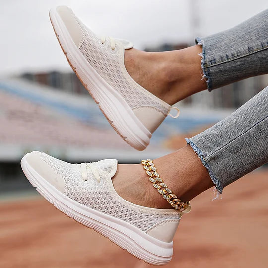Firsova - Mesh Lace-Up Soft Sole Walking Shoes
