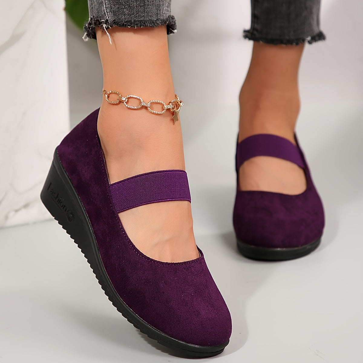 Amelia | Wedge Shoes with Single Strap Design