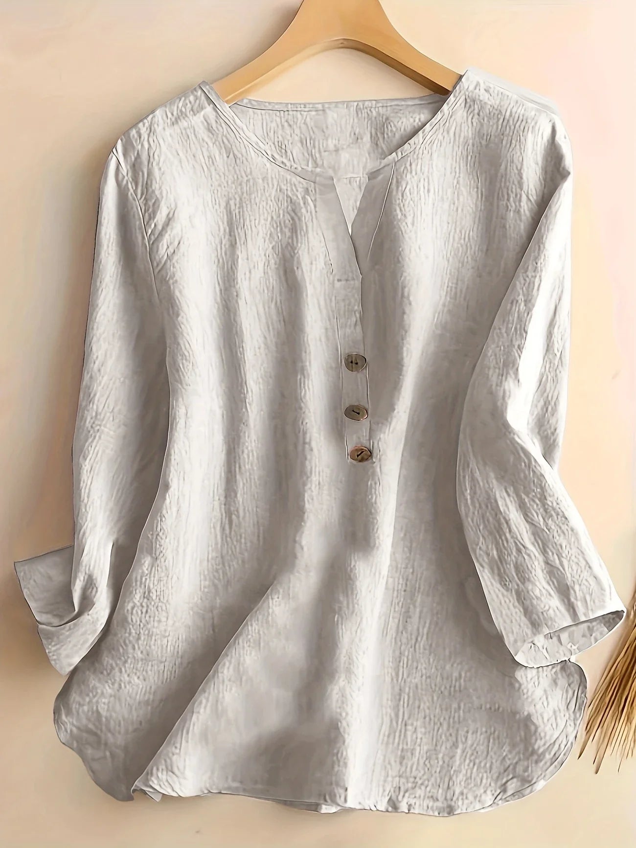 Mykaela | Blouse With Button V Neckline