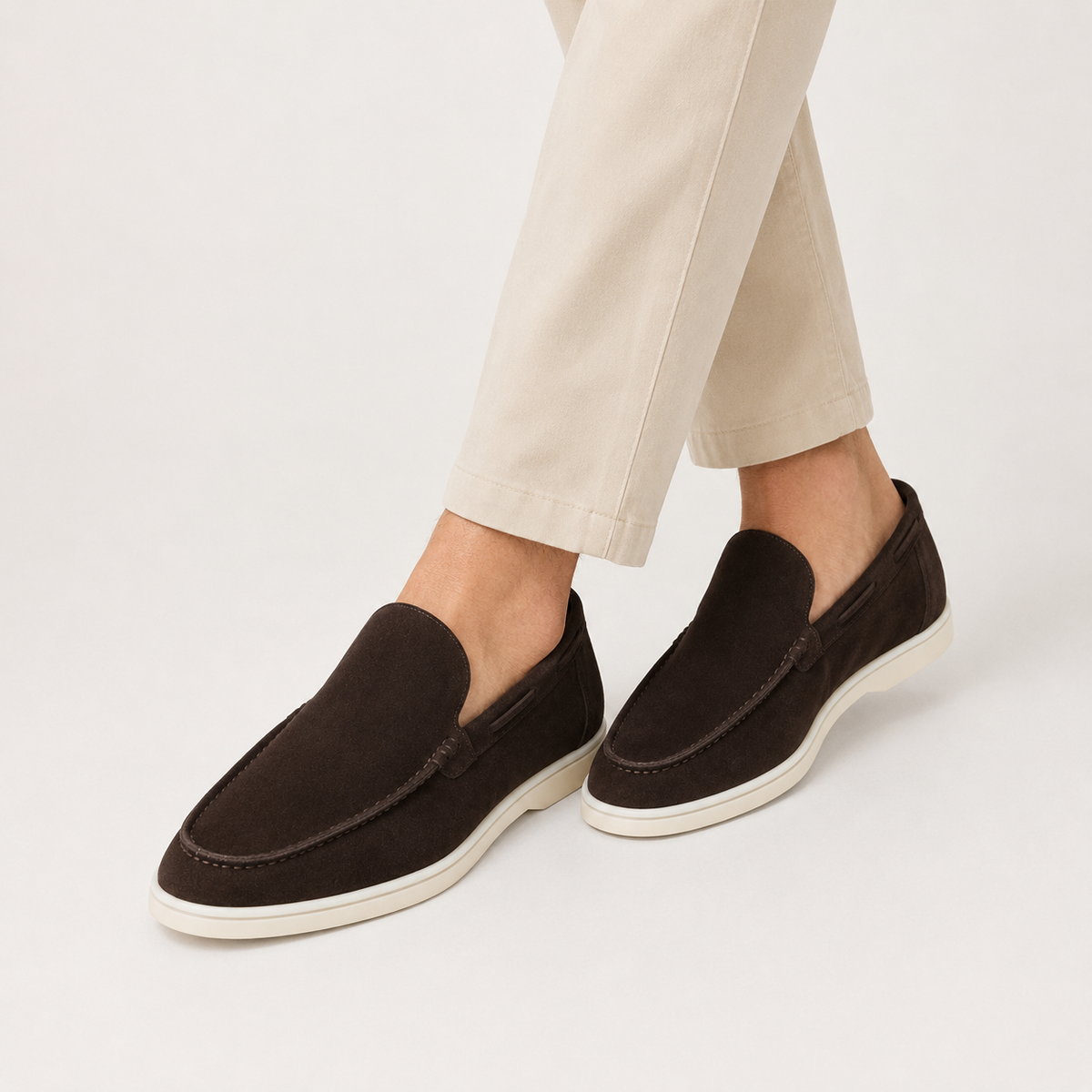 Santos | Loafers With Suede Appearance and Contrast Soles