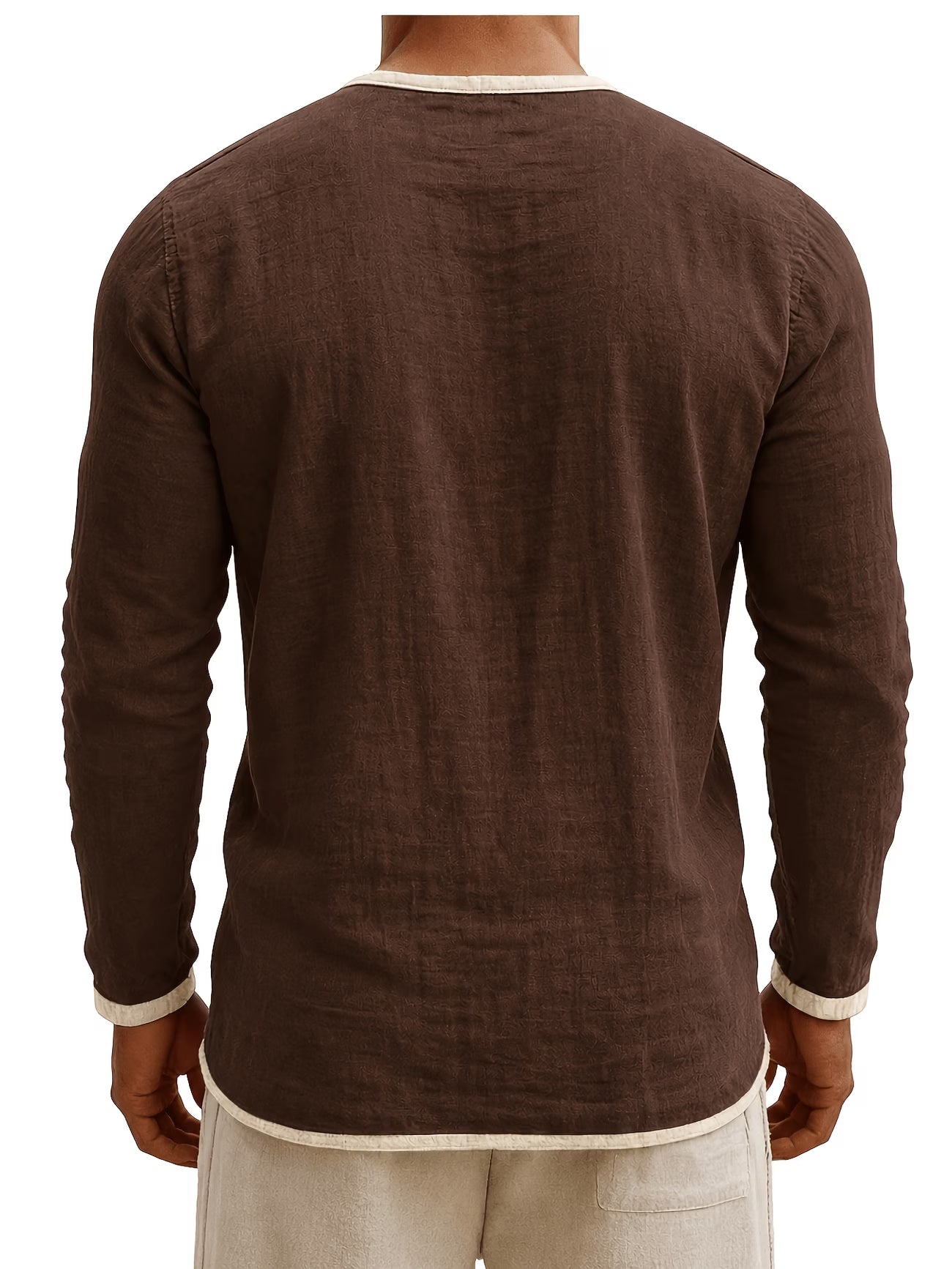 Lorcen | Long Sleeve Henley Shirt with Button Placket