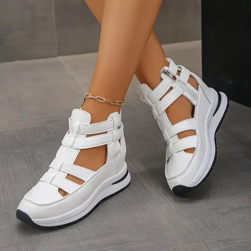 Souad - Wedge Platform Sandal Sneakers With Zipper