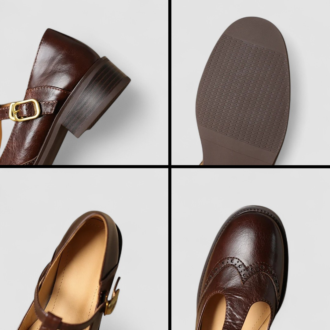 Azime | Mary Jane Shoes With Brogue Toe Detail