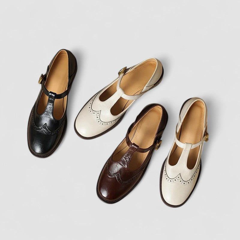 Azime | Mary Jane Shoes With Brogue Toe Detail