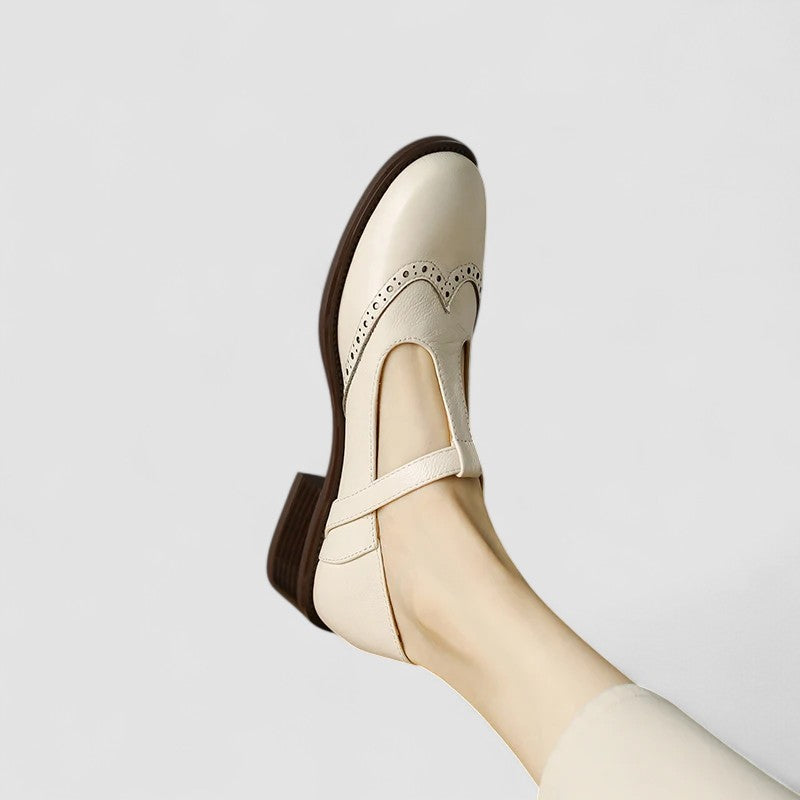 Azime | Mary Jane Shoes With Brogue Toe Detail
