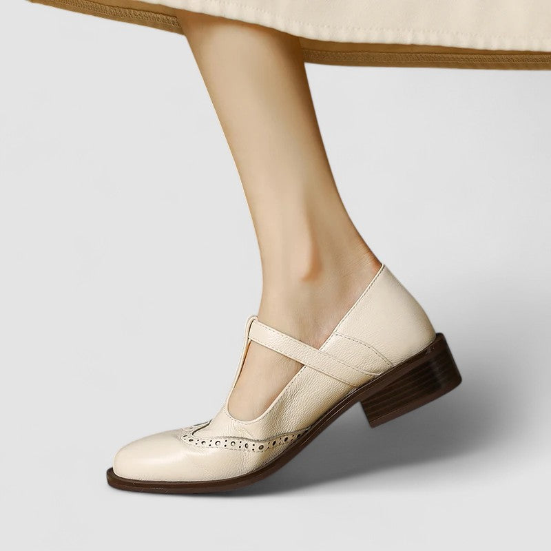 Azime | Mary Jane Shoes With Brogue Toe Detail