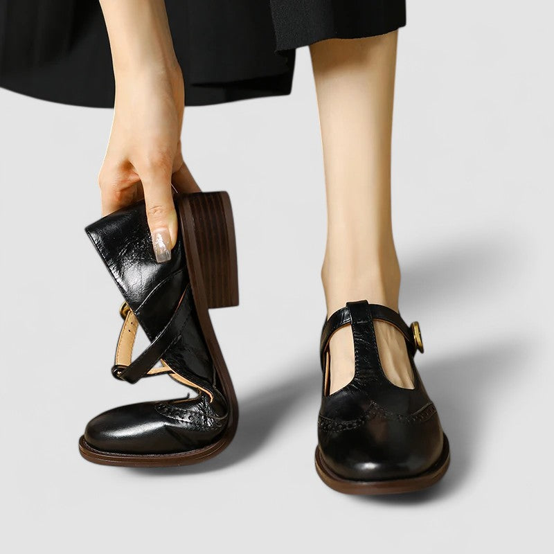 Azime | Mary Jane Shoes With Brogue Toe Detail