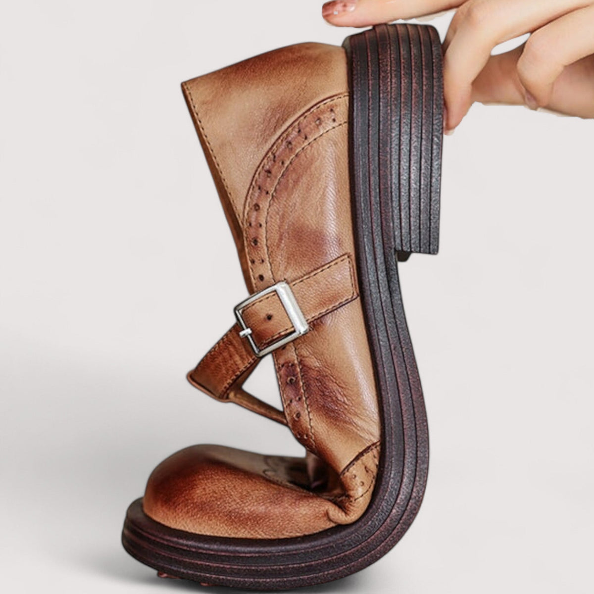 Melysa | Mary Jane Shoes Black Buckle Round Toe
